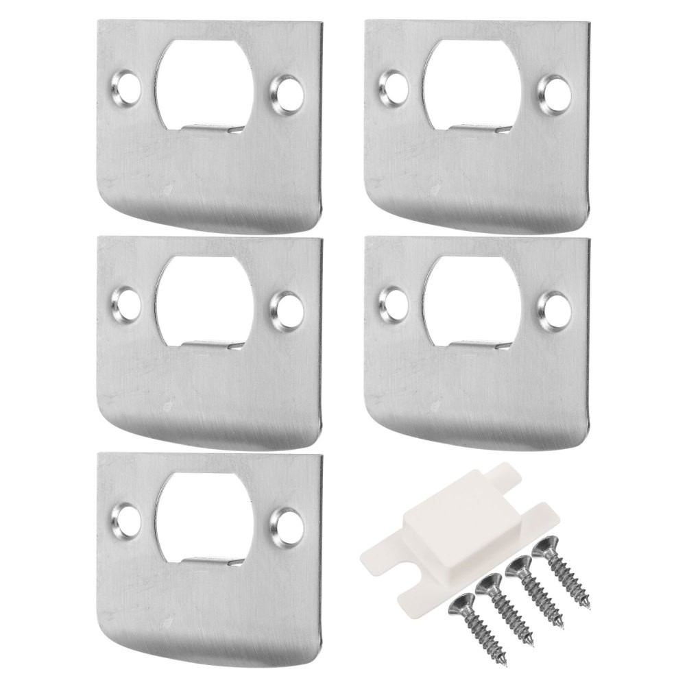 4 Sets Door Latch Reinforcement Plate Security Striker Plates Exterior Doors