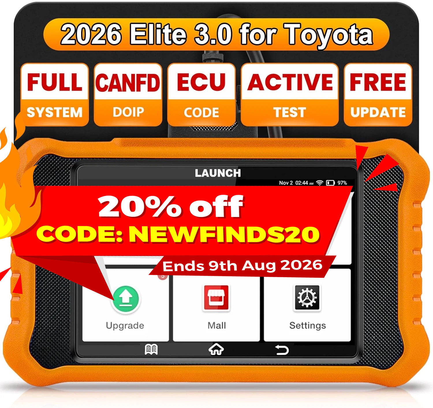 Launch Creader Elite 3.0 Bidirectional Scan Tool for Toyota/Lexus OBD2 Scanner