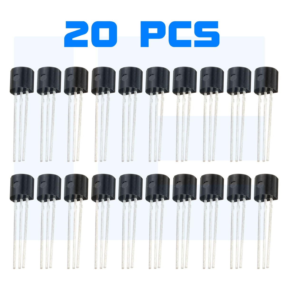 20pcs BC337 BC337-25 NPN Transistor TO-92 Bipolar Amplifier 0.5A