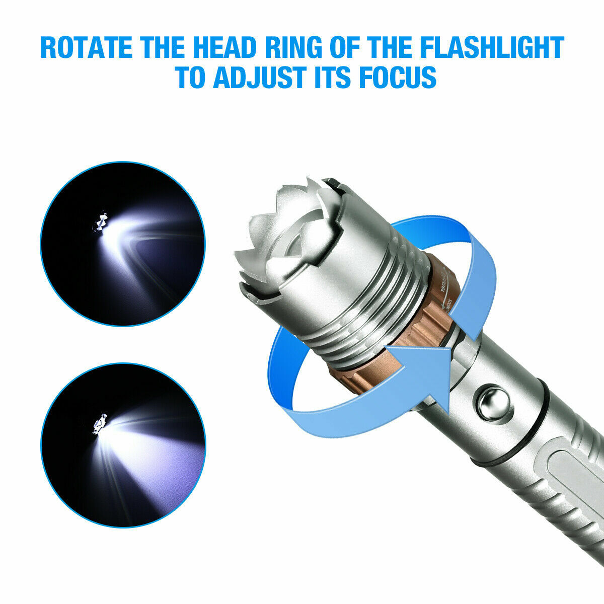 Brightest 9500000LM Police Tactical Flashlight Rechargeable High Power Led Torch