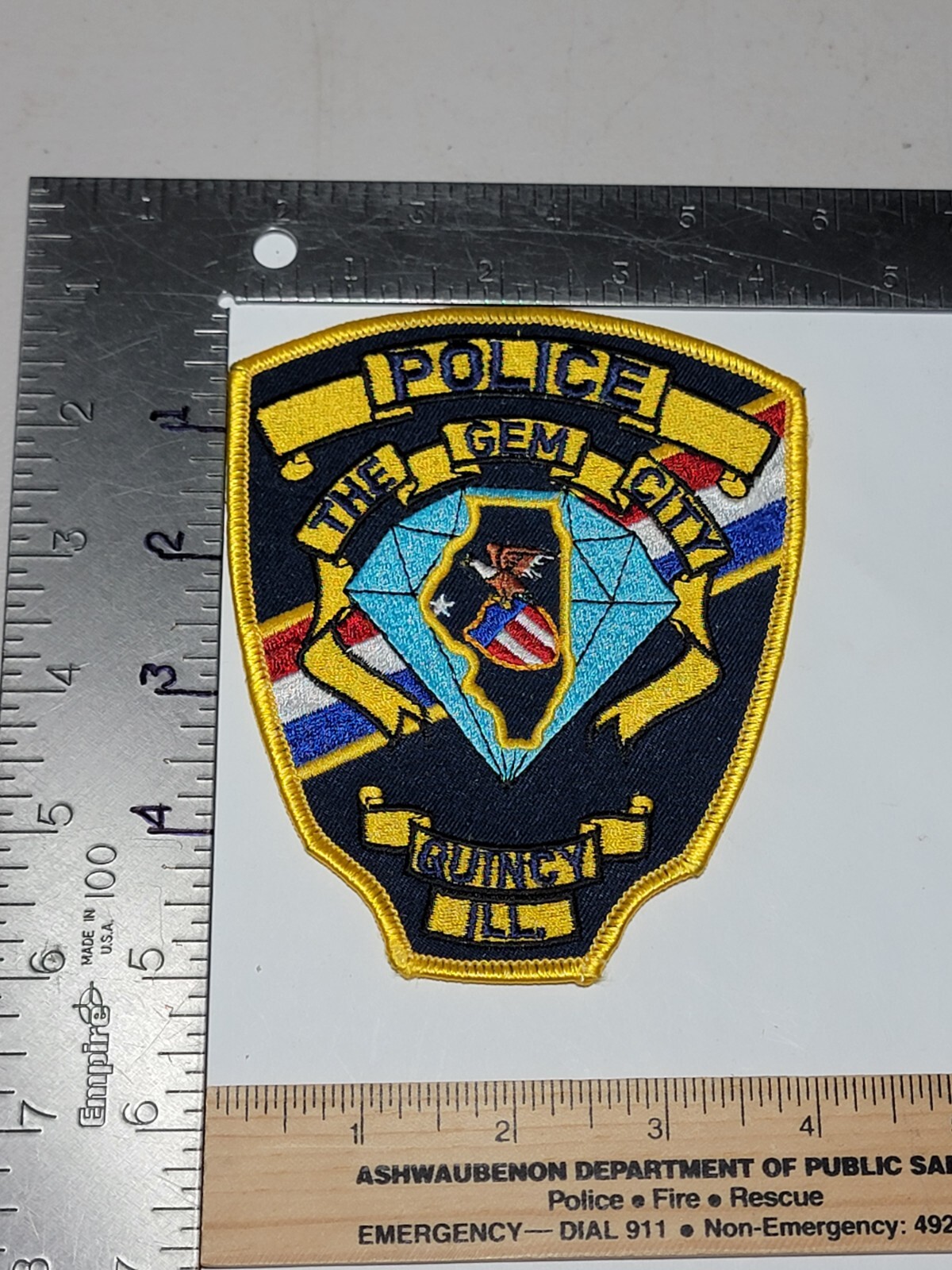 GG 6b  Patch Police Illinois Quincy The Gem City IL