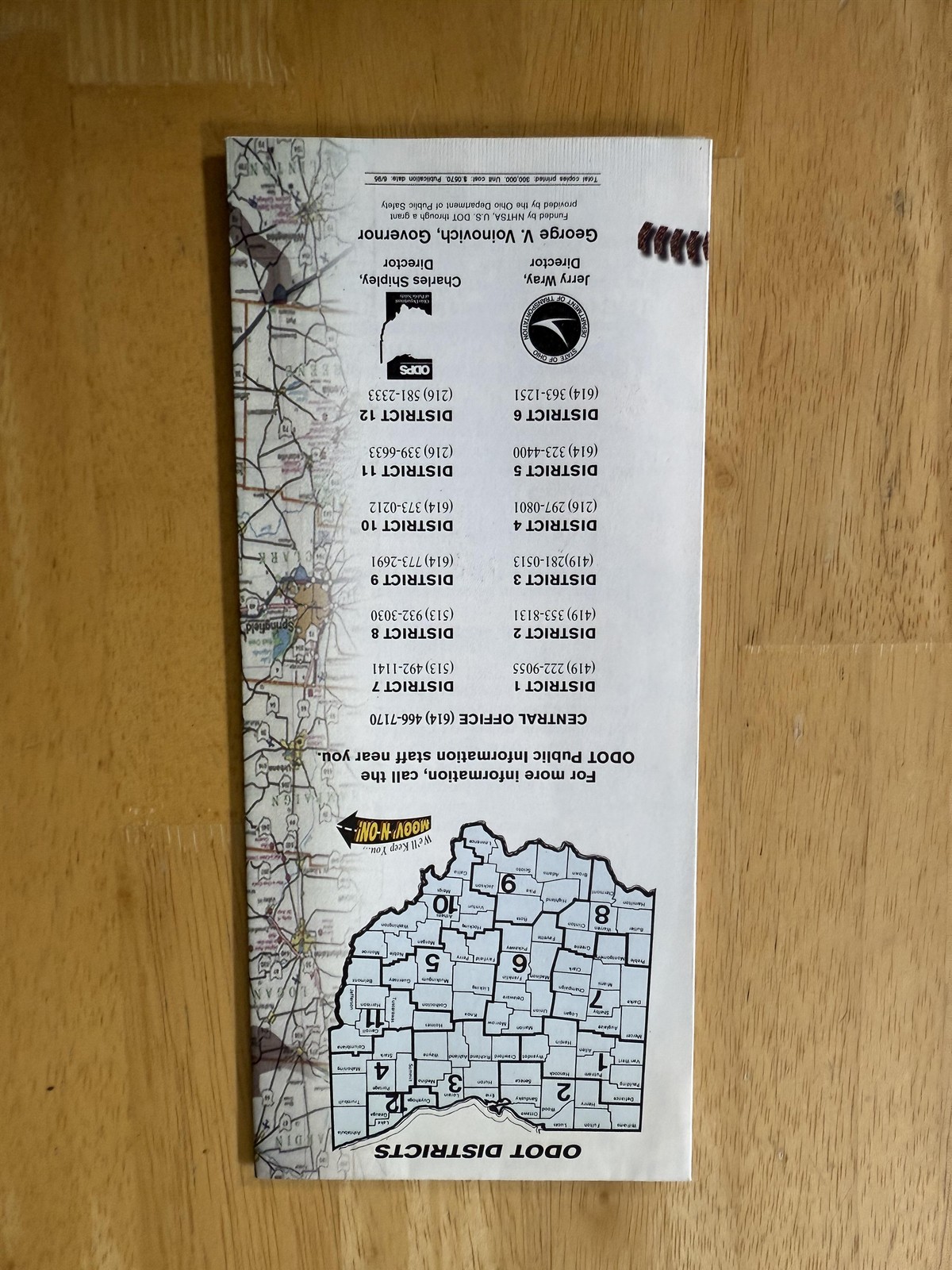 Vintage 1995 Ohio Interstate Construction Information ODOT Highway Map Brochure