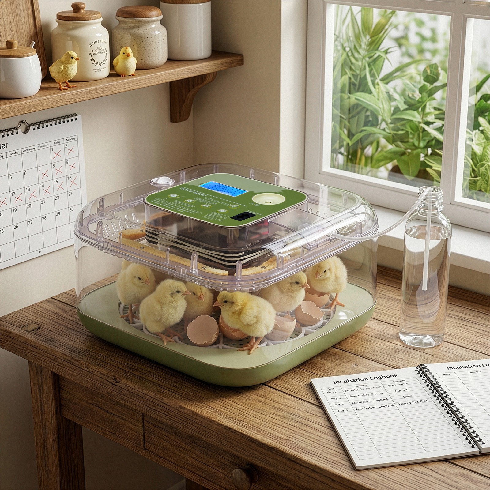 12 Egg Incubator with Automatic Egg Turning Egg Hatching Temp & Humidity Control