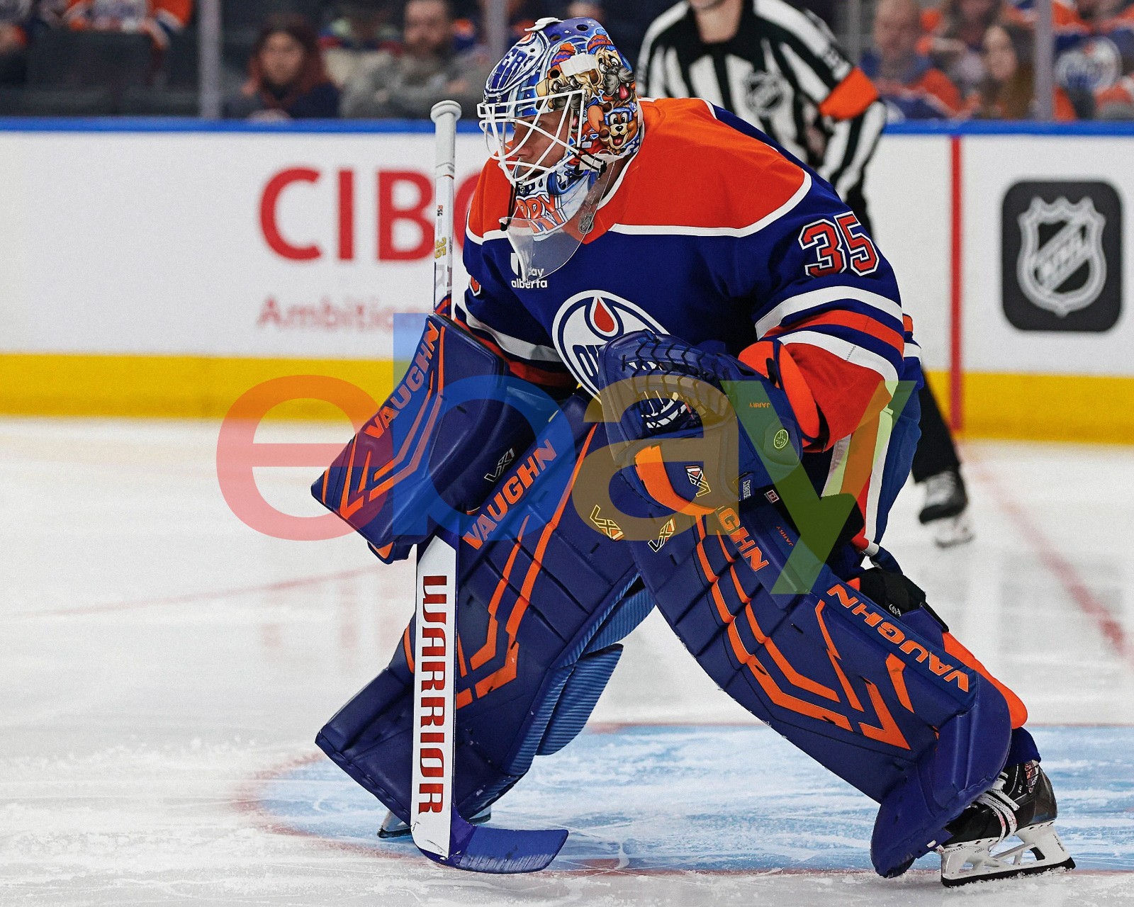 Tristan Jarry Stance in Net Edmonton Oilers 8x10 NHL Hockey Photo