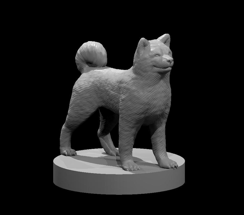 Akita Inu Dog Pet Familiar Monster Manual 28mm DND D&D Wargame Tabletop Mini