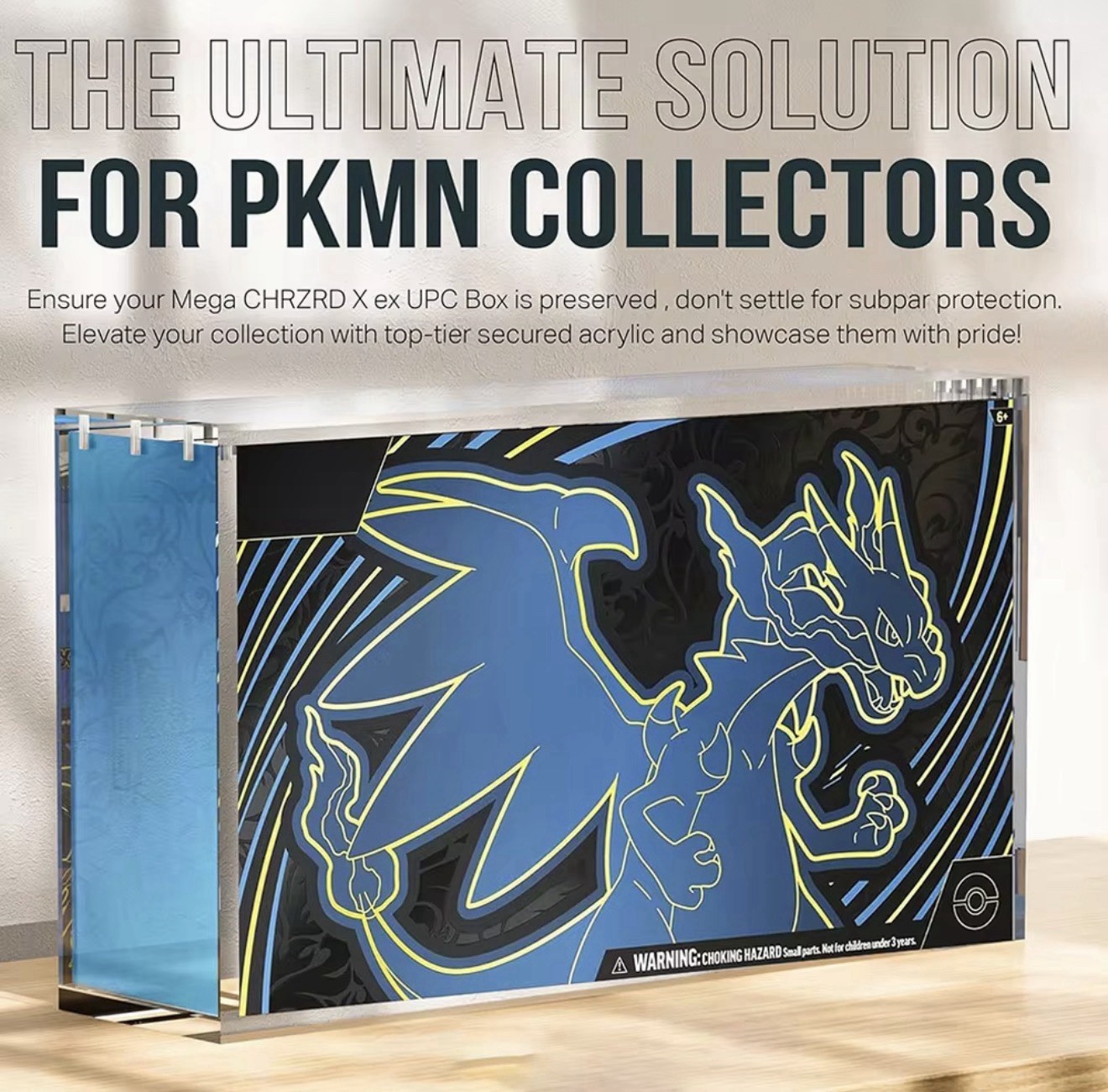 1x Acrylic Display Case for Pokemon Mega Charizard EX UPC BOX