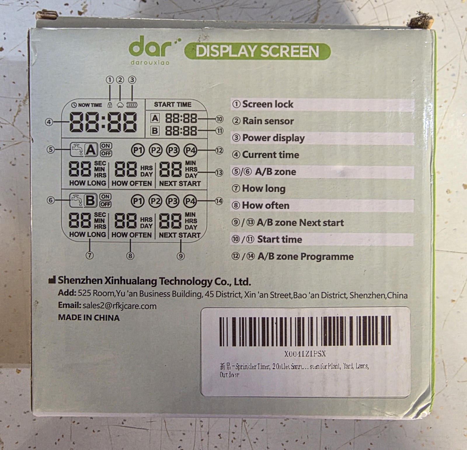 Dar Darouxiao 2 Zone Outlet Digital Water Timer Model: WT08 NEW