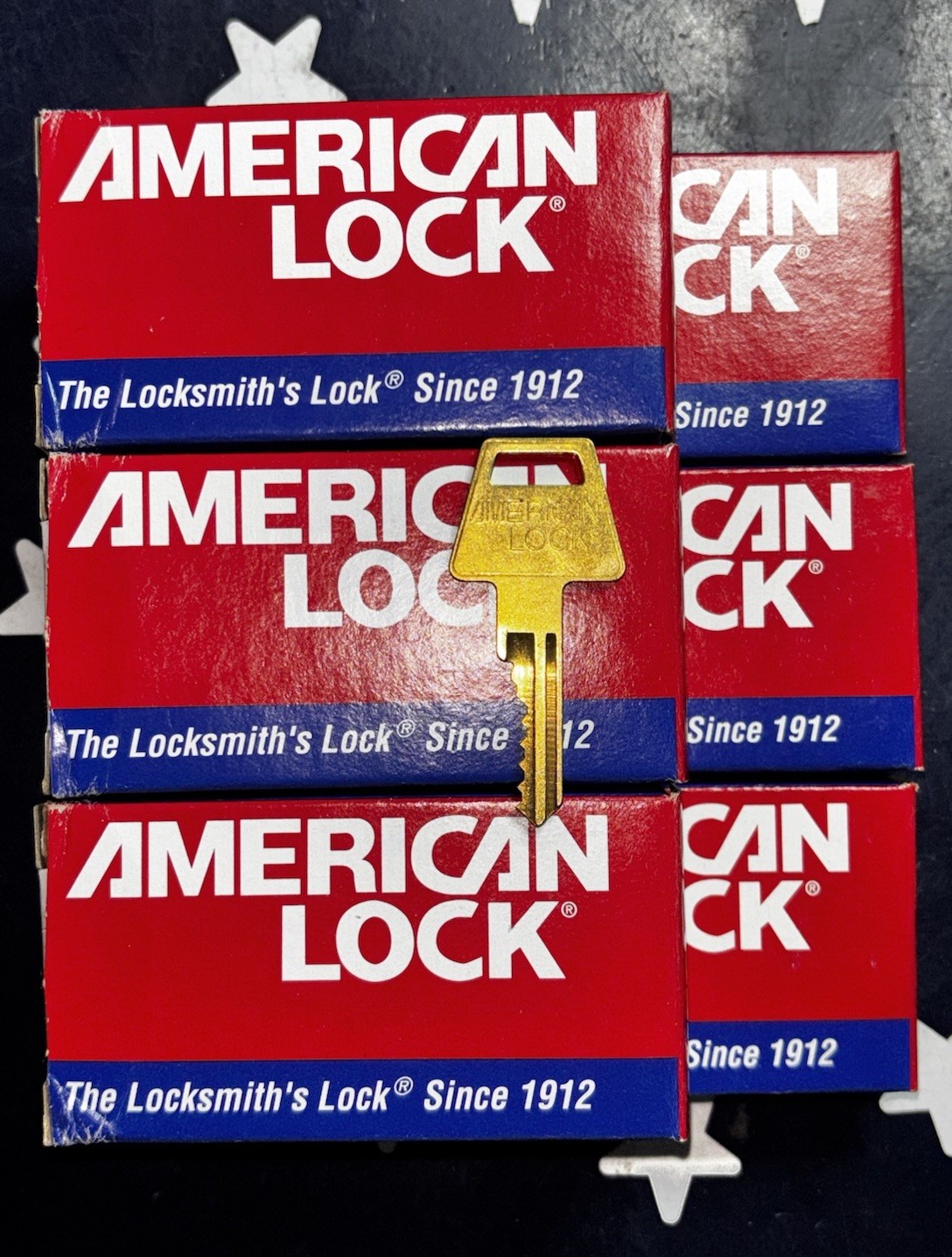 ONE KEY / SIX LOCKS  AMERICAN LOCK Purple Padlock Aluminum Boron Alloy   A1165KA