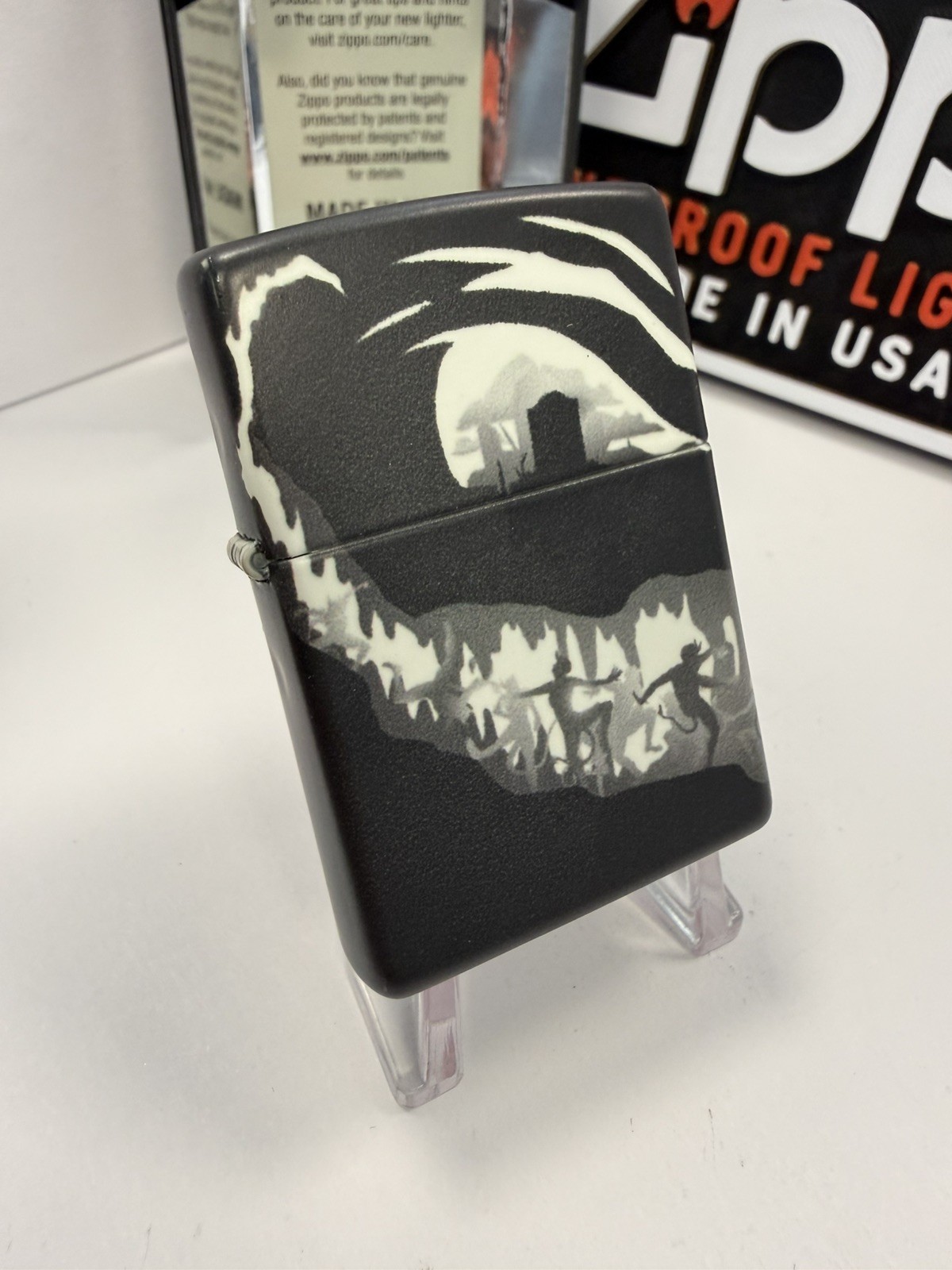 GENUINE Zippo GLOW IN DARK Lighter JACK O LANTERN PUMPKIN 540 Colour Allover NEW