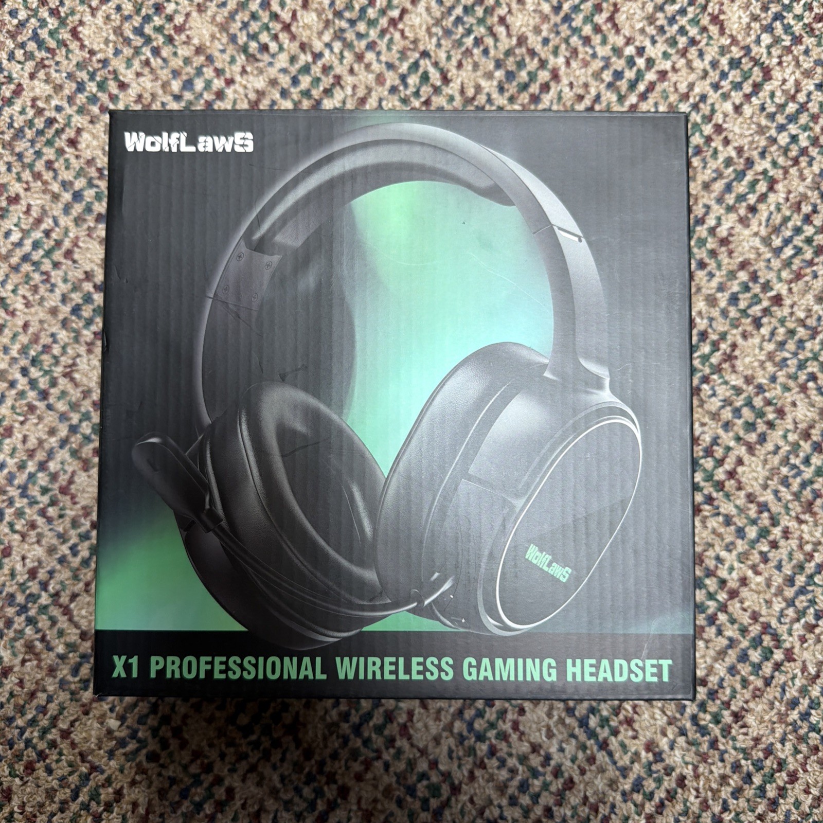 Wolflaws X1 Professional Gaming Headset Black Wireless/new w/ box damage