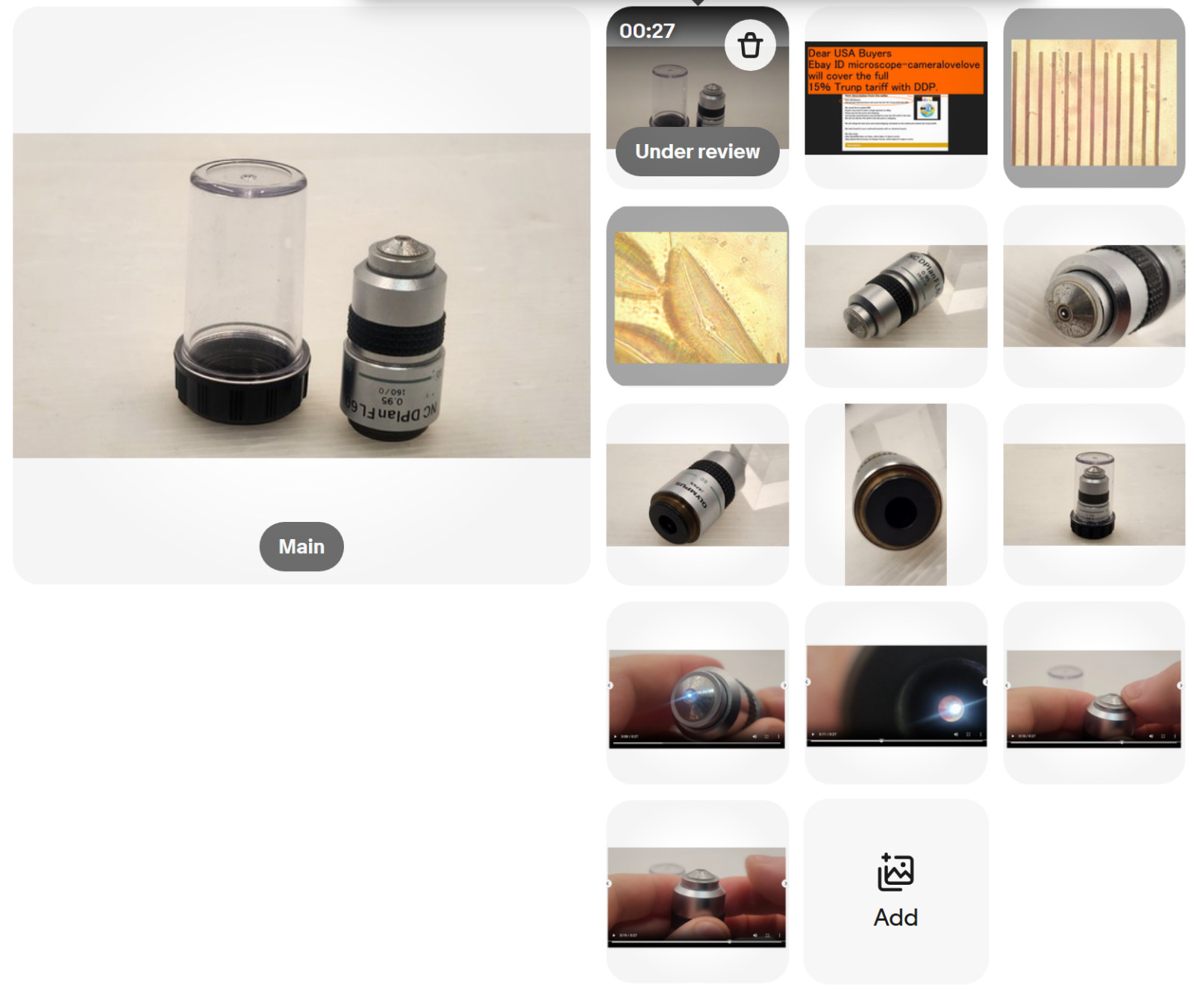 CLEAN GLASS Olympus NCDplan FL60 0.95 160/0 microscope objective Lens RMS 34640