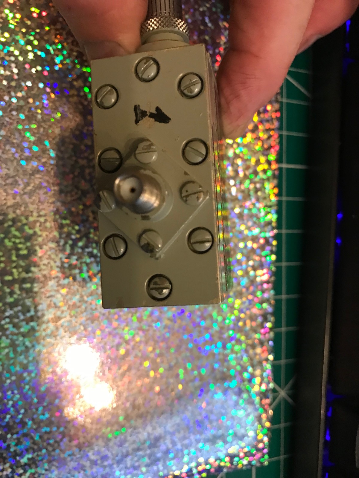 LS Starrett Mic head, 0-.5", attached to Used Merrimac AU-15A5NAM Coaxial Atten