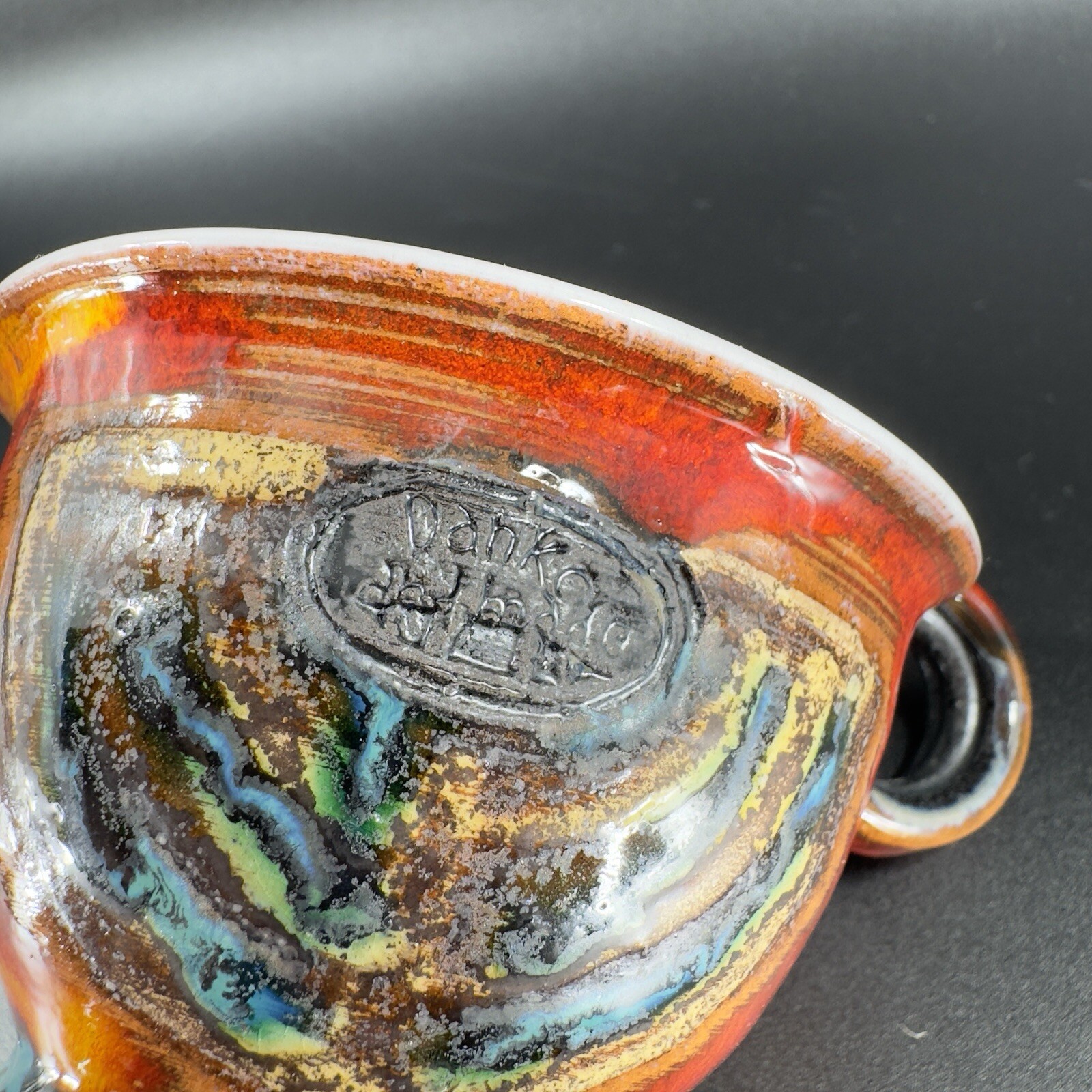 Danko Pottery Lava Glaze Textured Hand Made Small Pitcher Creamer Vintage
