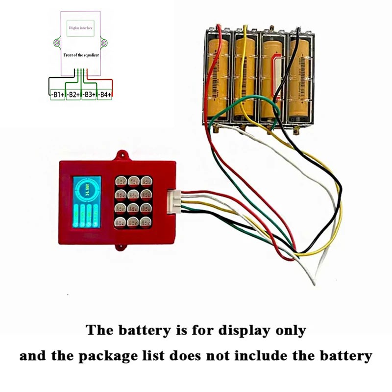 4S 5A Active Balancer LiFePo4 Li-ion Battery Pack Equalizer with Voltage display