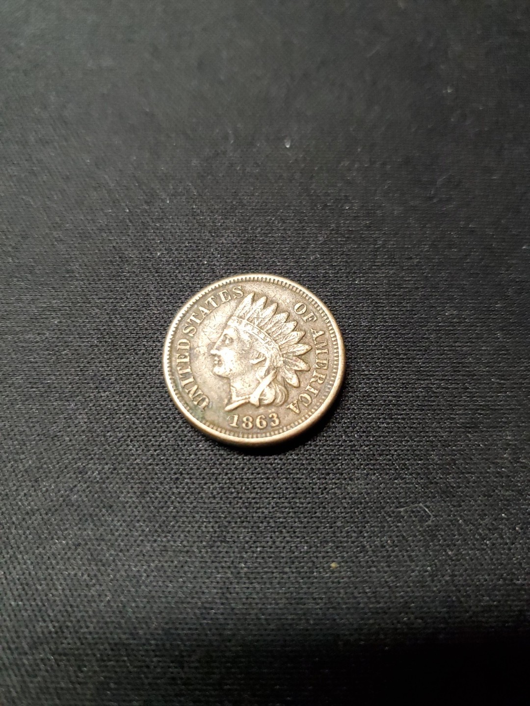 1863 Indian Head CentCopper-Nickel Oak EF