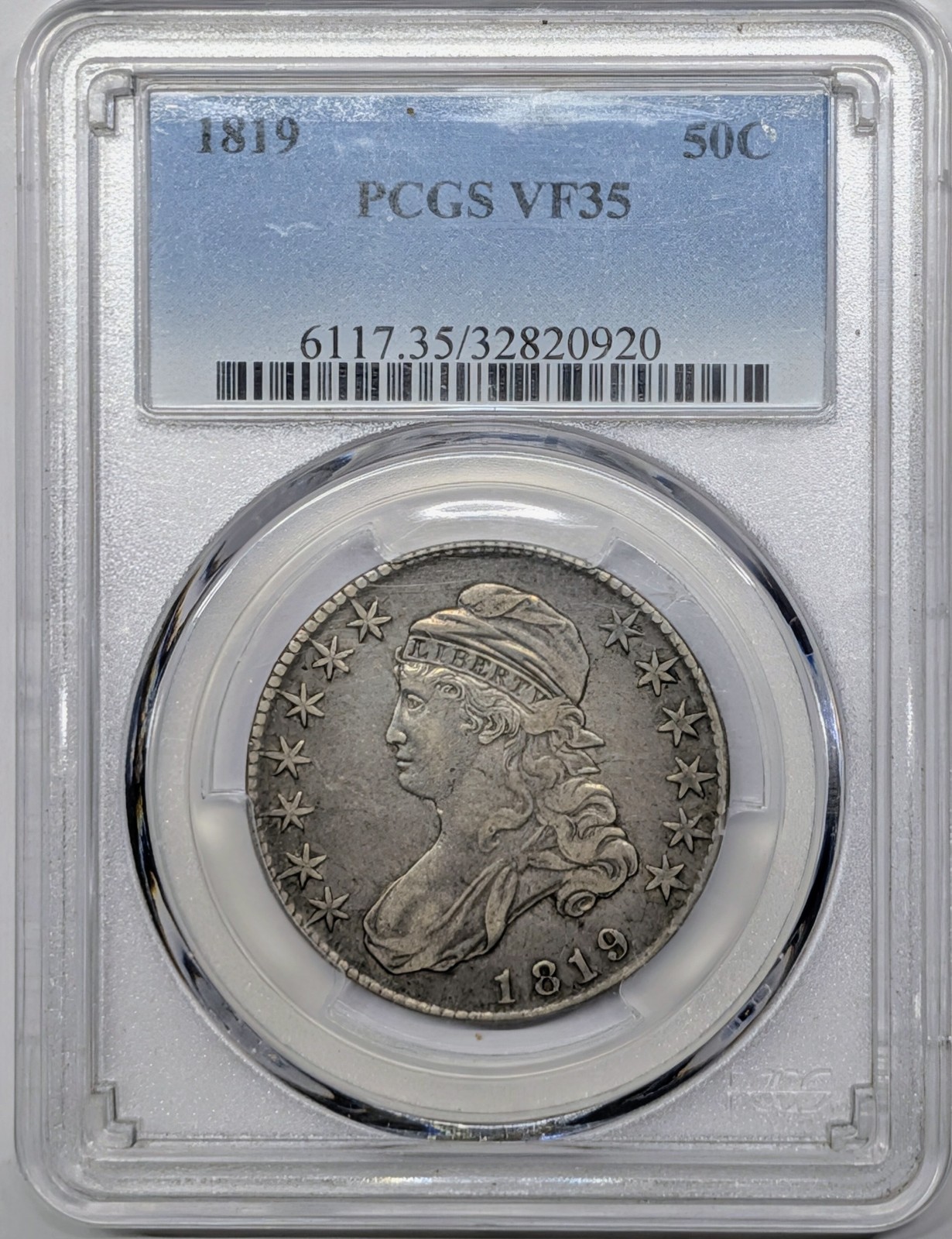 1819 VF35 PCGS Capped Bust Half Dollar