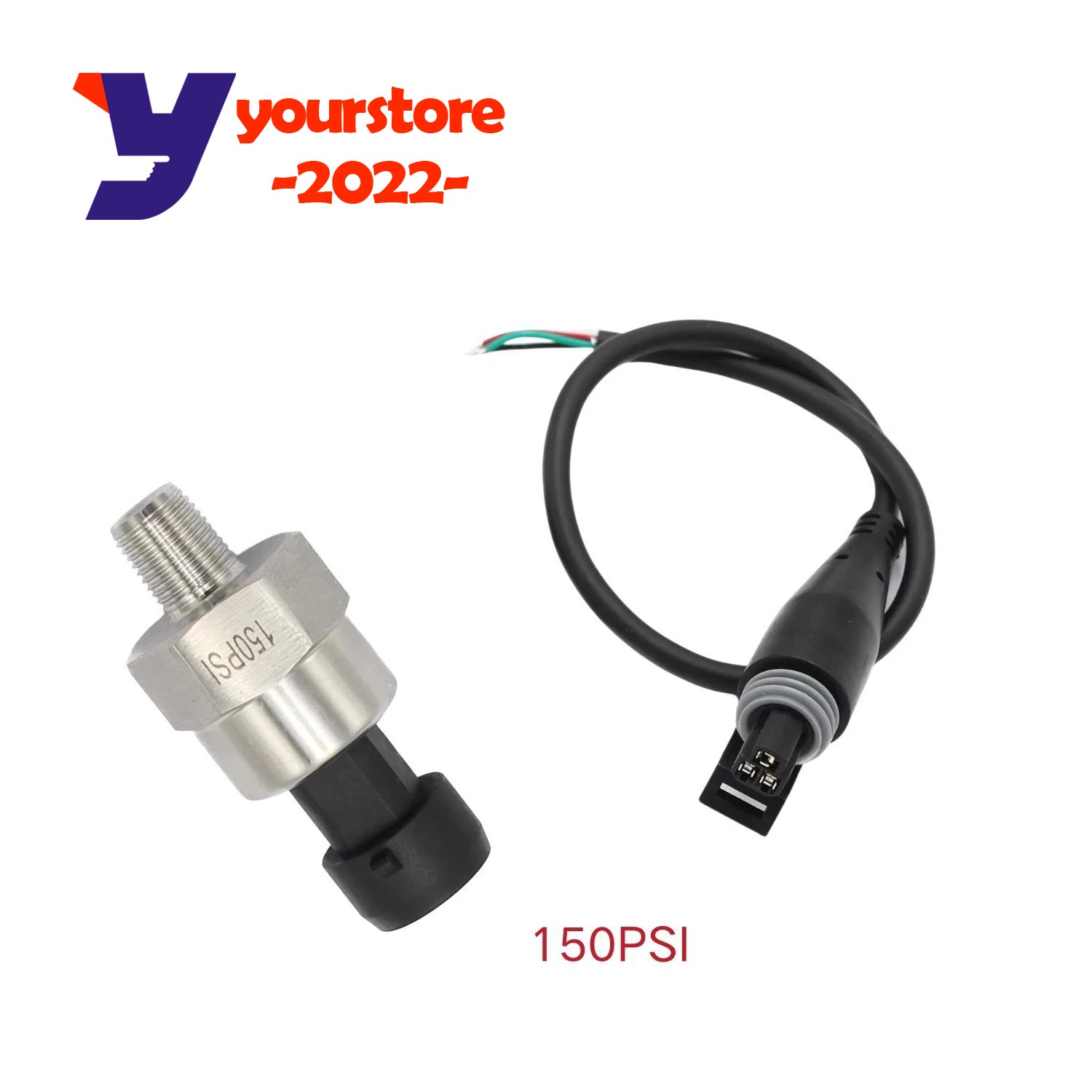150Psi 1/8 NPT 5V Pressure Transducer or Sender Sensor for Oil Air Water