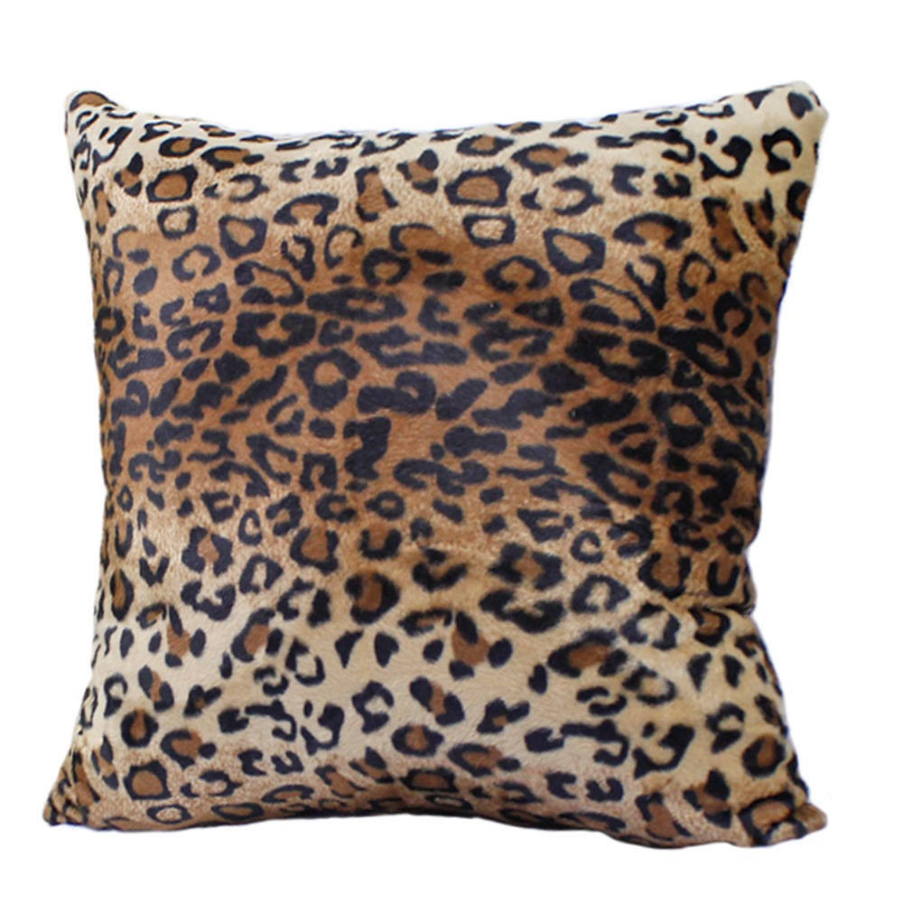 US Leopard Tiger Zebra Print Vintage Plush Cushion Cover Pillow Case Home Decor