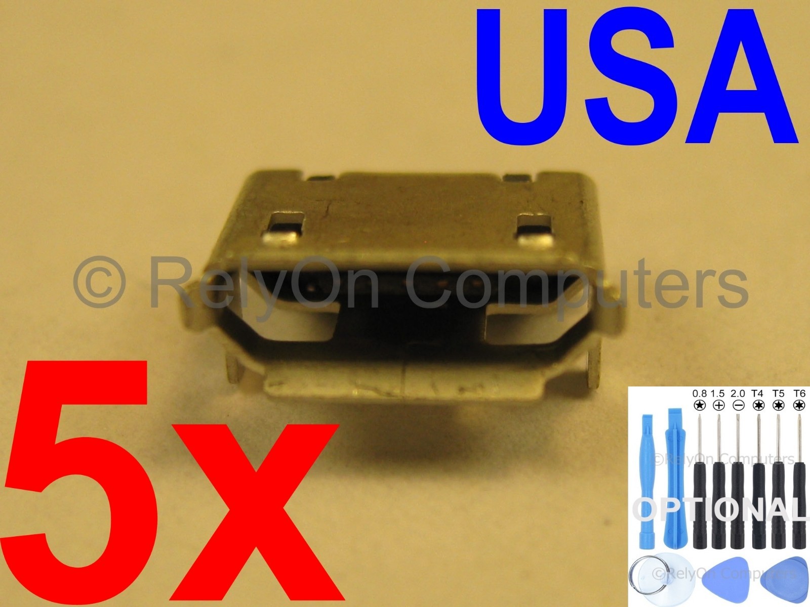 5x Lot of Micro USB Charging Port Charger Connector for Monster M7 7" Tablet USA
