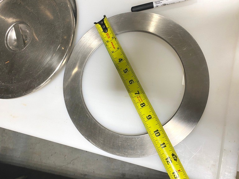 Attachment/ Soup Bowl Reducer Ring From 11.5" to 8" Bowl/ Stainless Steel