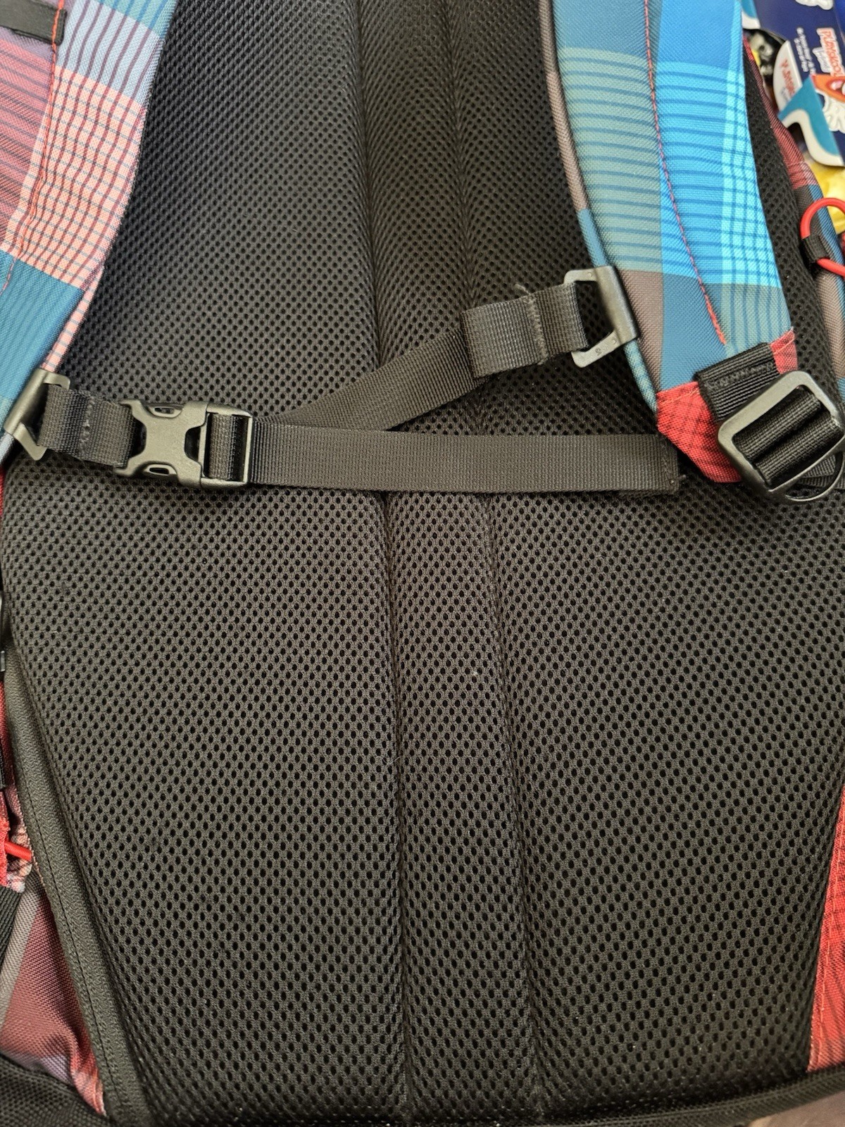North Face Backpack Colorful Multi Plaid 9 Pockets For Computer & Gear Mesh Back