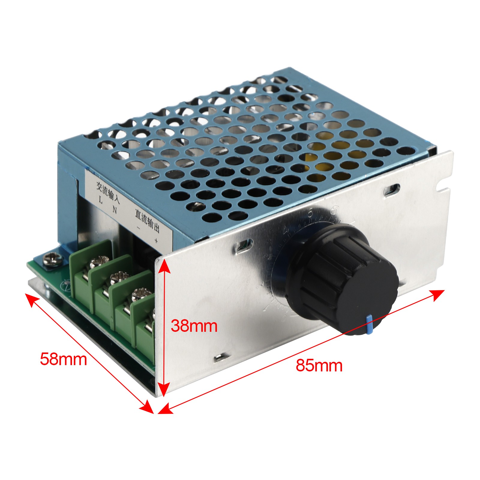 AC 220V Input Knob 20A DC 220V*Motor Speed Controller Regulator Switch.