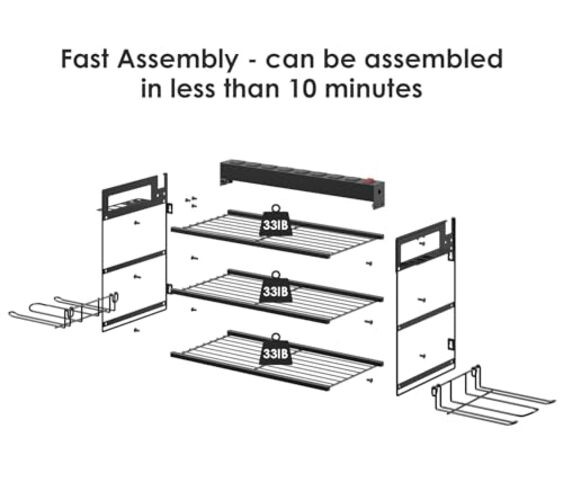 Garage Tools Storage with Charging Station. Power Tool Battery Small 3 Layer