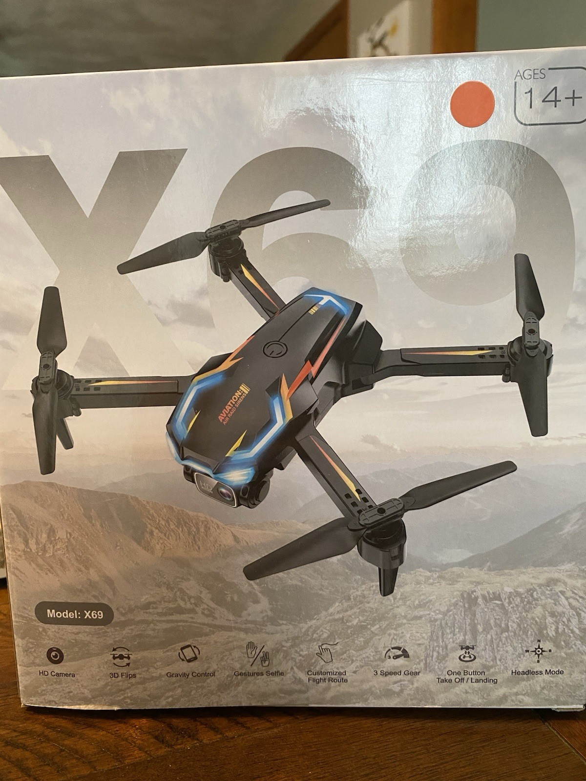 Drones with HD camera Aviation X69, Black, Small, Flown once, amazing condition.
