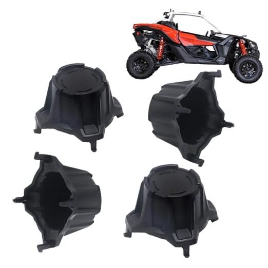 Wheel Center Caps Tire Wheel Hub Cap, 4Pcs Black Rim Trim Cover for CAN-AM