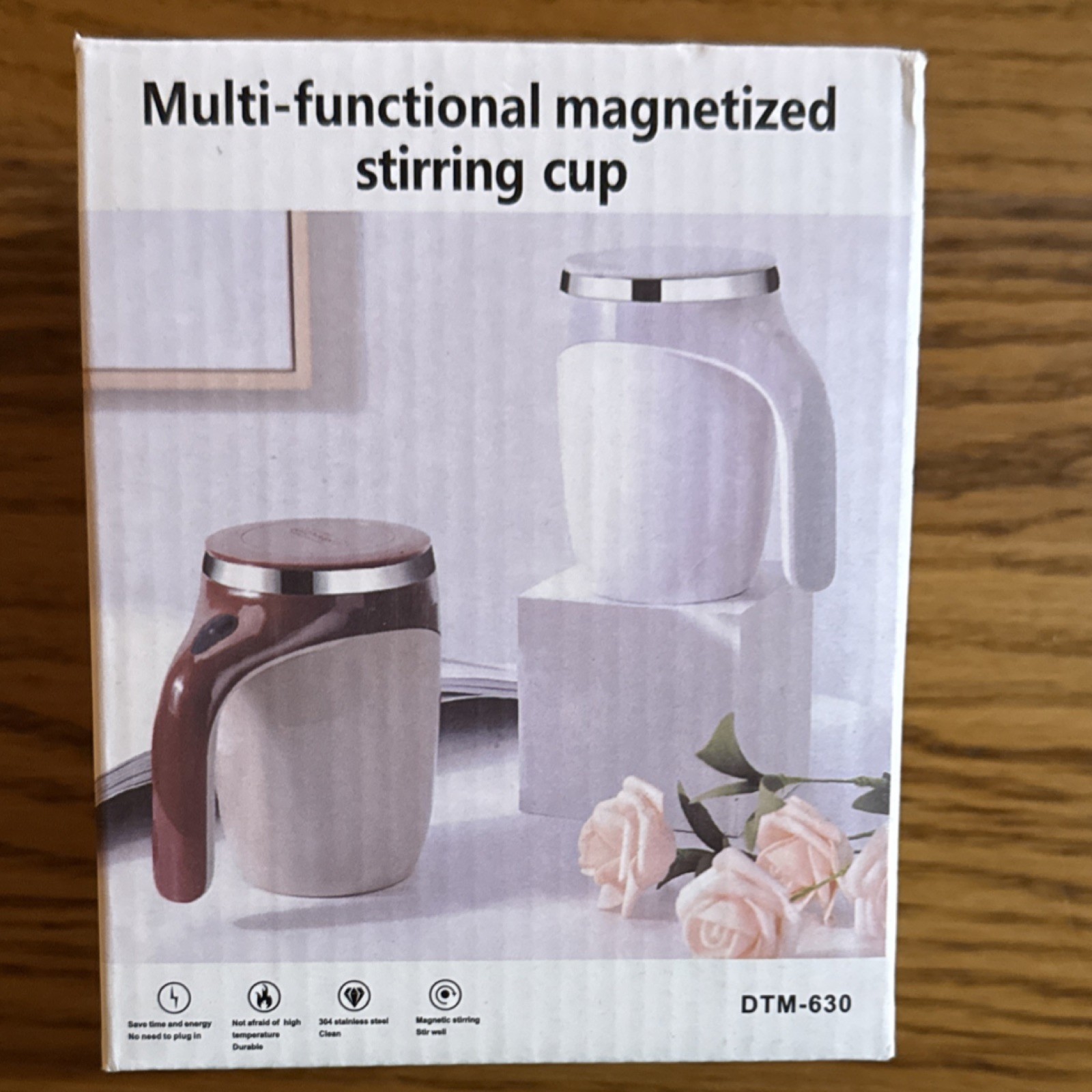 Multi-functional Magnetized Stirring Cup DTM-630 380ml White/Coffee Battery Pow…