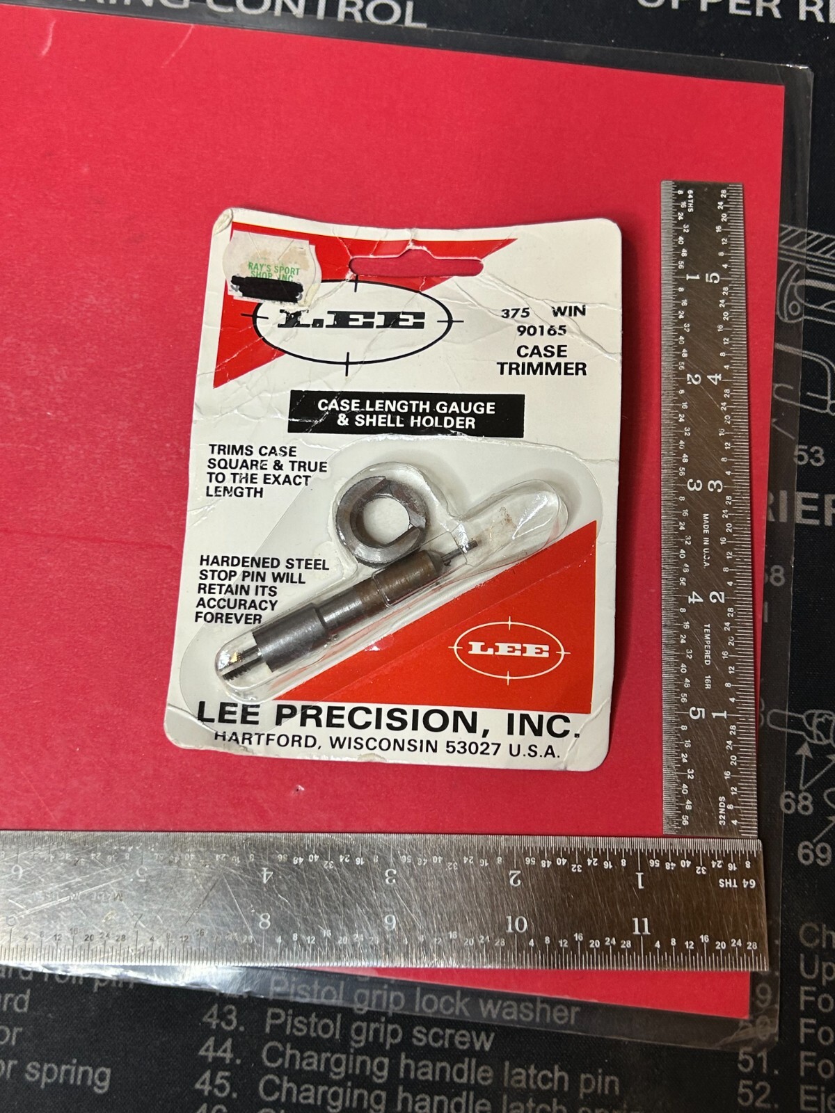 Lee case length gauge and shell holder for trimmer #90165 .375 WIN NEW