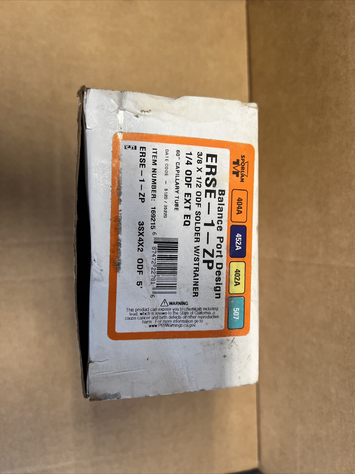 SPORLAN ERSE-1-ZP 3/8 X 1/2 ODF SOLDER 1/4 ODF EXT EQ 60” CAPILLARY