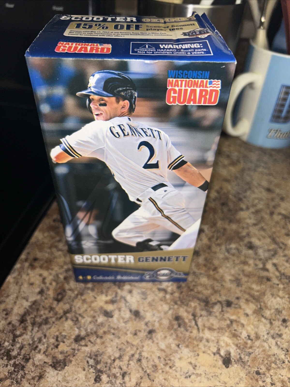 2014 Scooter Gennett Camo MLB Baseball Bobblehead- Milwaukee Brewers MIB