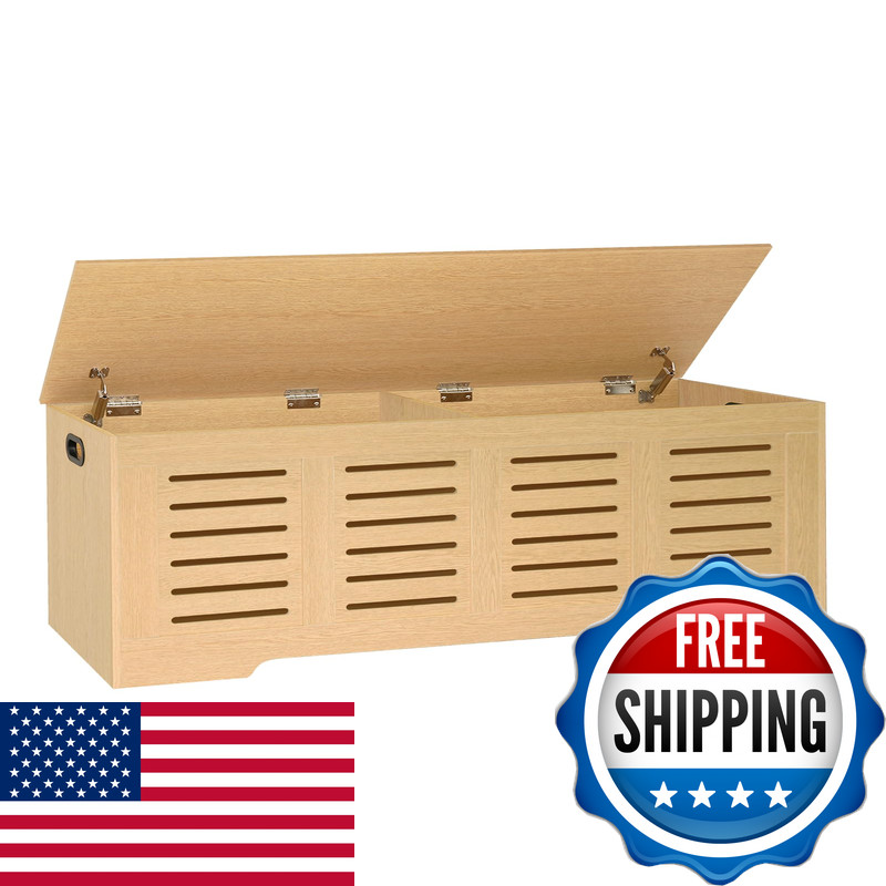 Dinzi Lvj Storage Chest 47.3Wooden Storage 2 Safety Hinges Entryway Shoe Bench