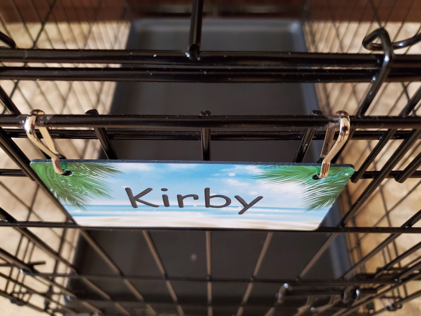 Palm Trees on the Beach Personalized 5" x 2.5" Dog Crate Tag FREE SHIPPING