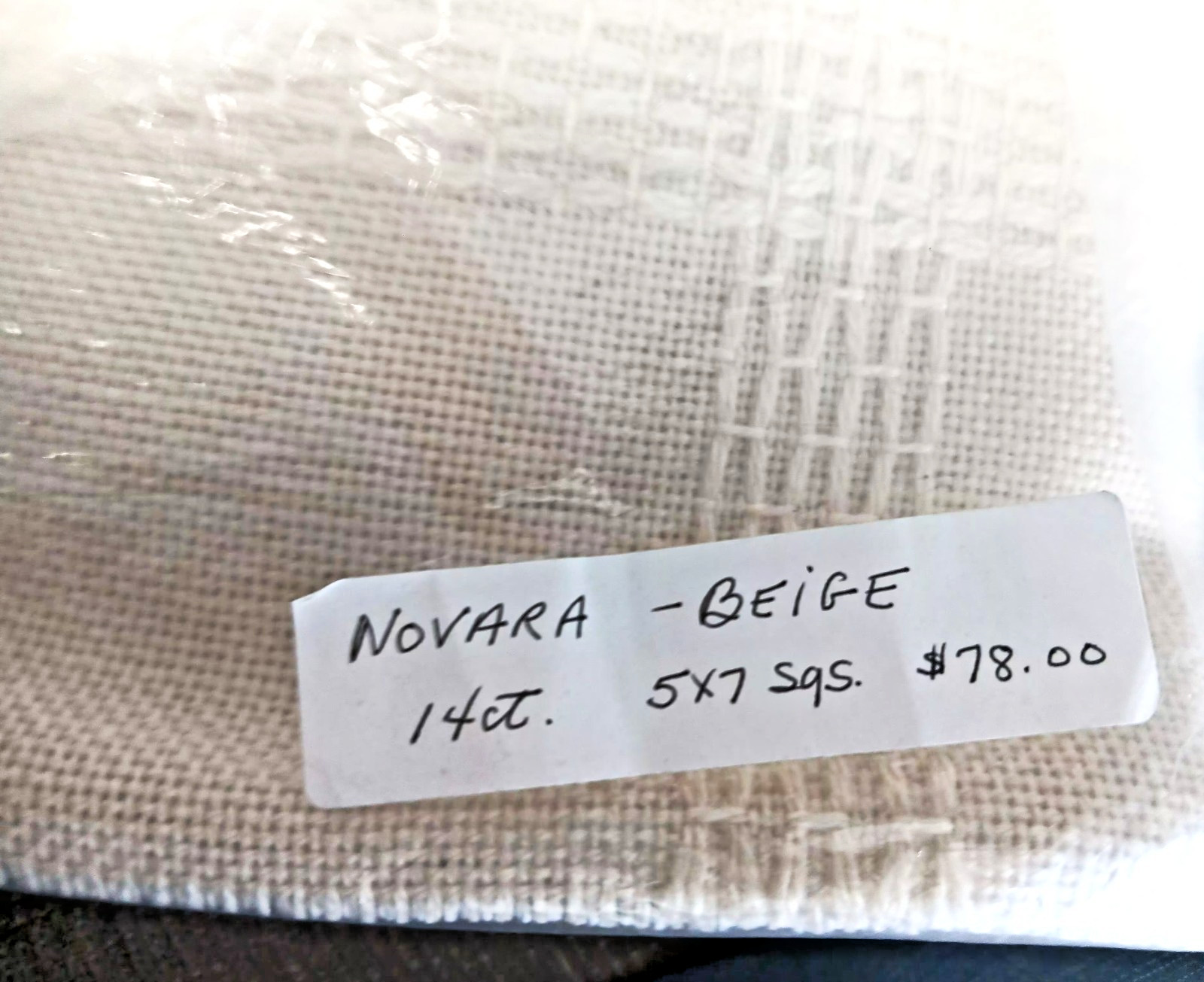 NOVARA BEIGE 14 Counted Cross Stitch 33" X 50" New W/ Magazine & DMC  Color Card