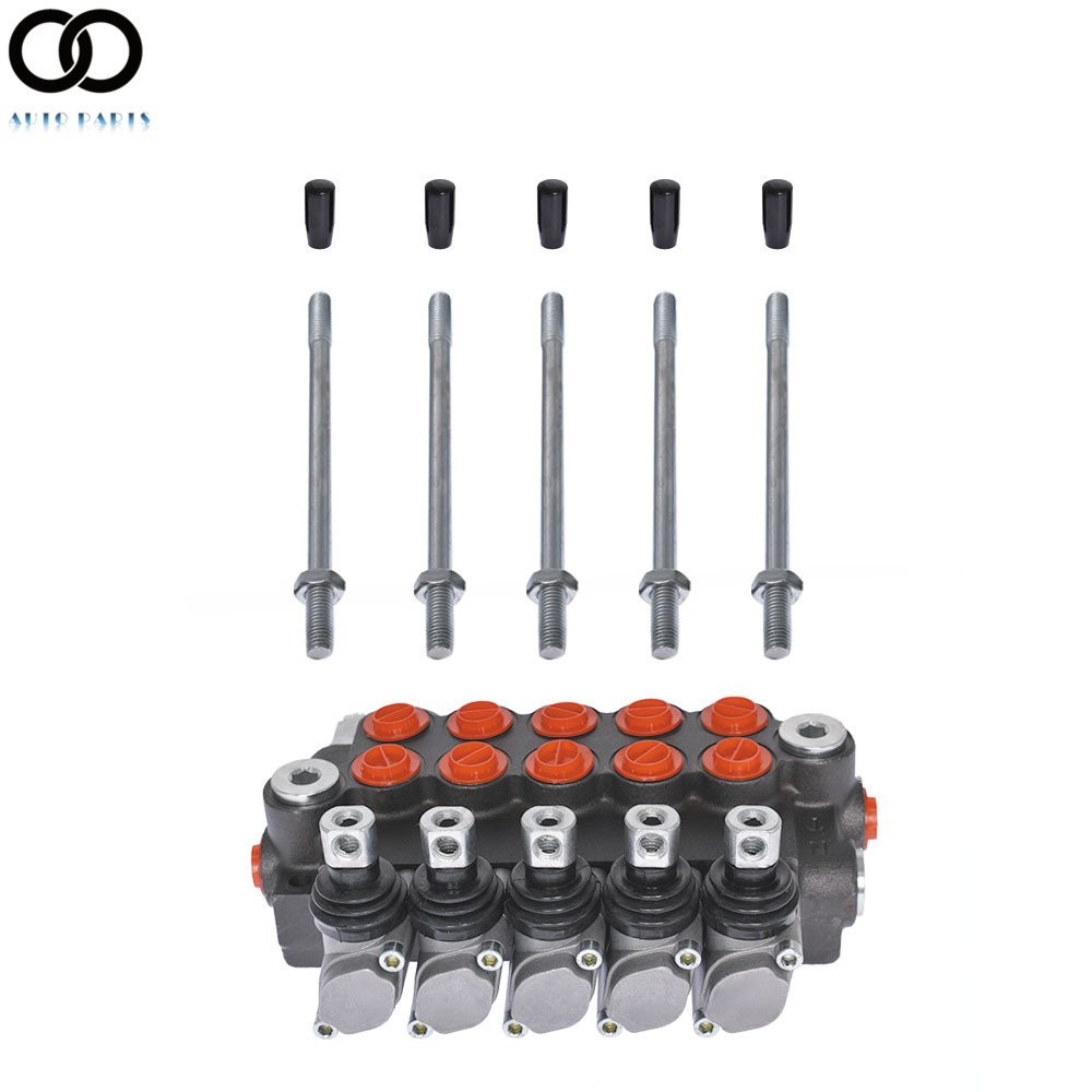 11 GPM 5 Spool Hydraulic Monoblock Double Acting Control Valve SAE Ports