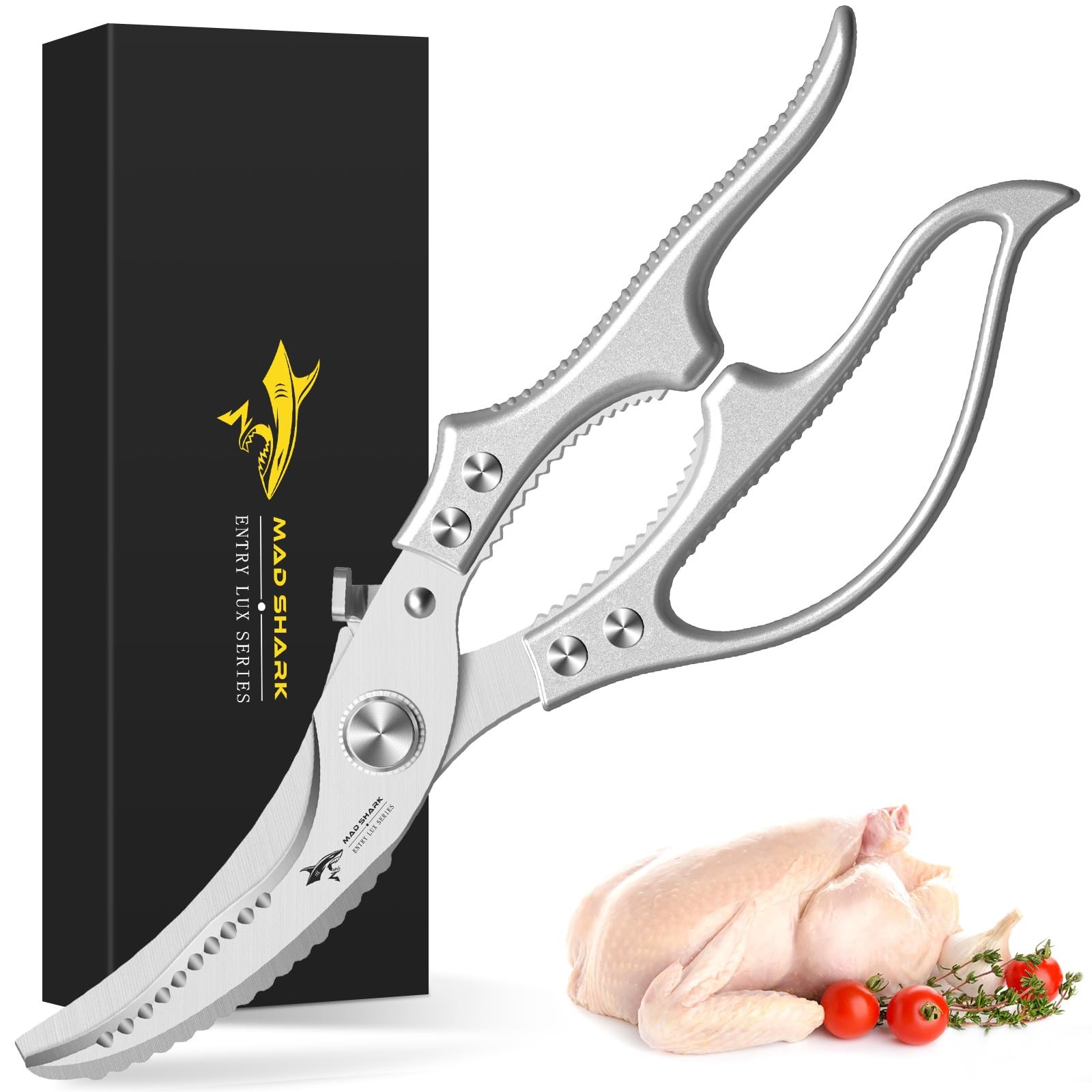 Heavy Duty Poultry Shears, Kitchen Shears with Slip Handle & Safety Lock, All...