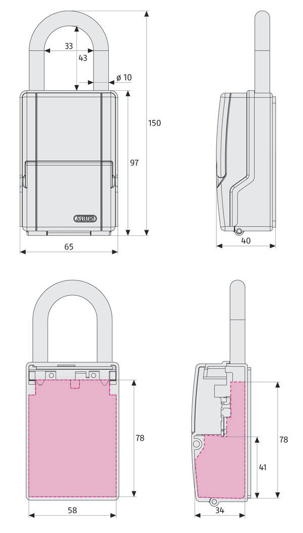 ABUS KEY GARAGE MINI PADLOCK WITH Storage Compartment to Store Keys