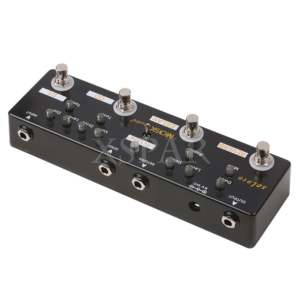 MOSKYAudio SOL918 5-IN-1 Multi-effects Pedal Reverb/Delay/FX Loop/Overdrive