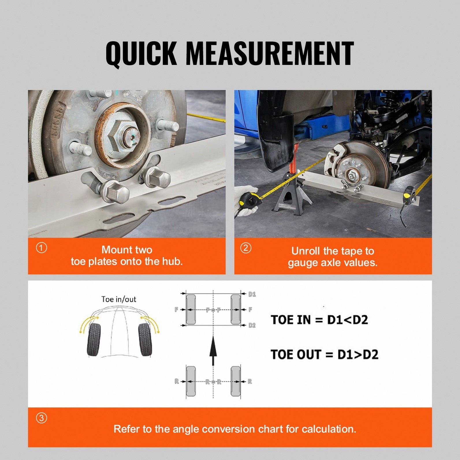 2-Plate Toe Alignment Set Steel with Measuring Tapes