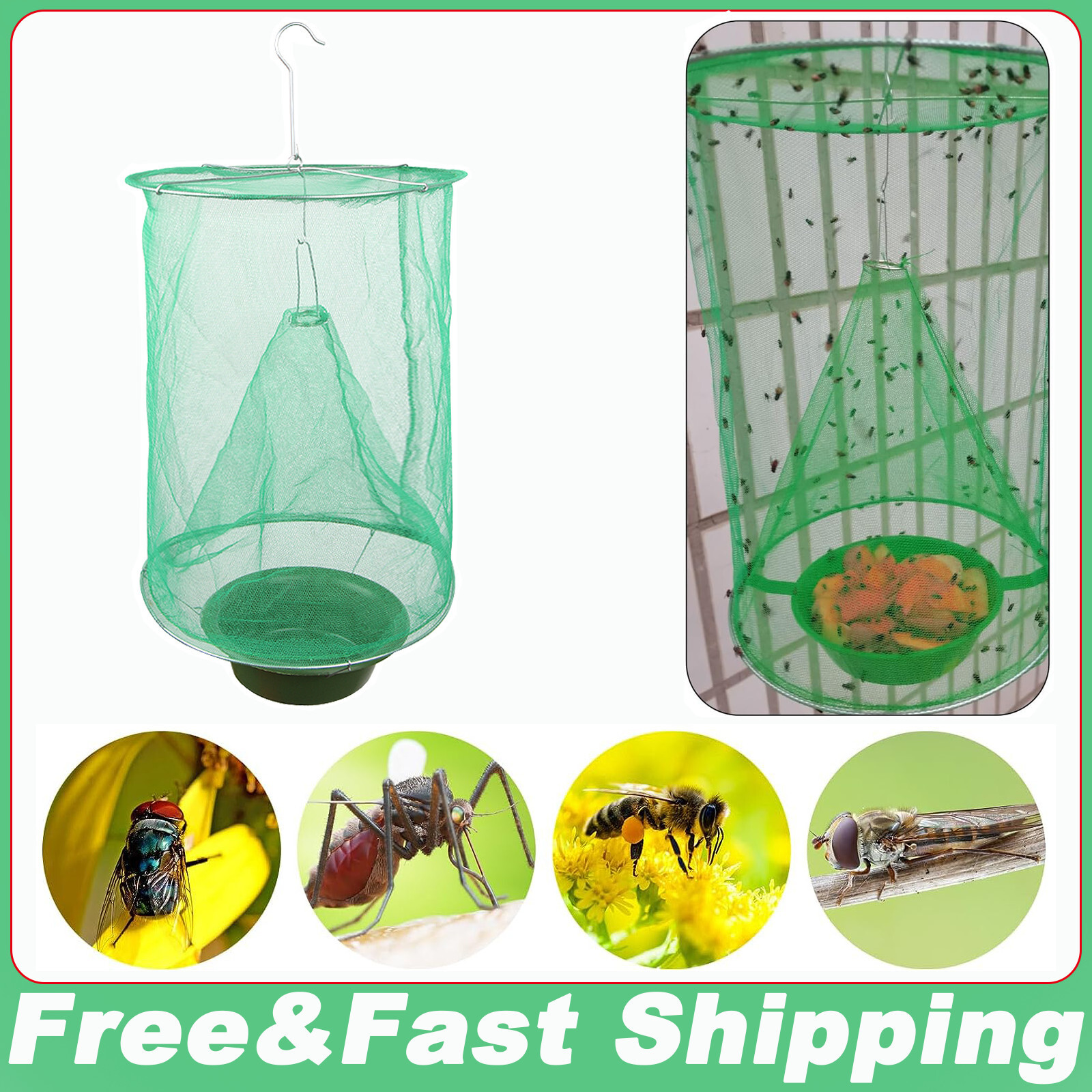 The Ranch Fly Trap Net Reusable Killer Bug Cage Outdoor Fly Catcher For Horses
