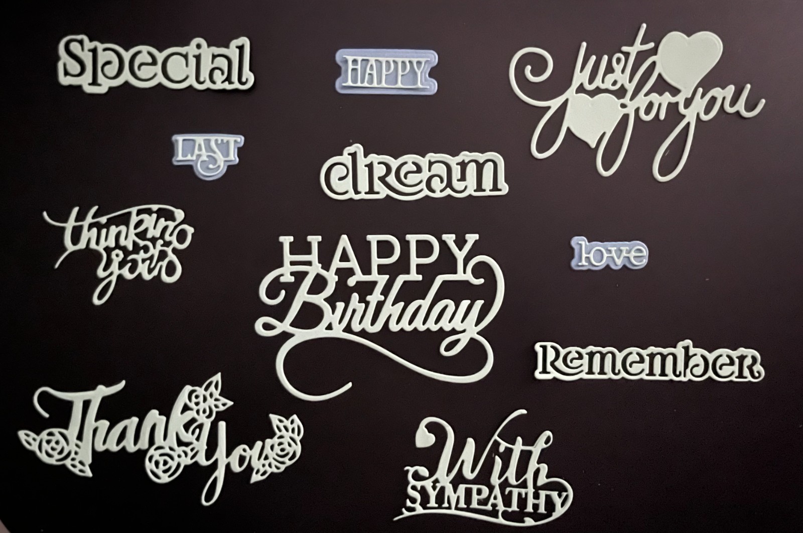 Die Set Words and Phrases Set of 15