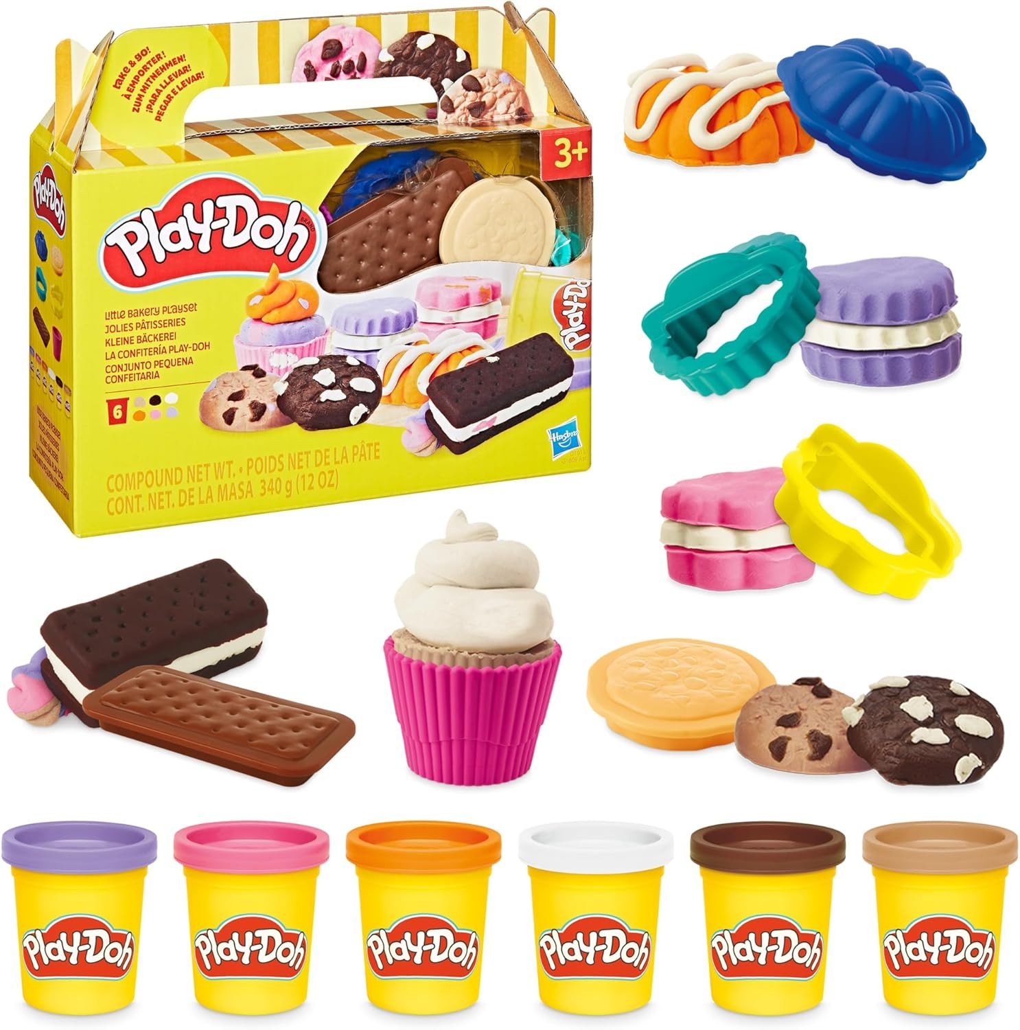 Play-Doh Little Bakery Playset, Play Kitchen Toys, Sweet Treat Set, Arts & Craft