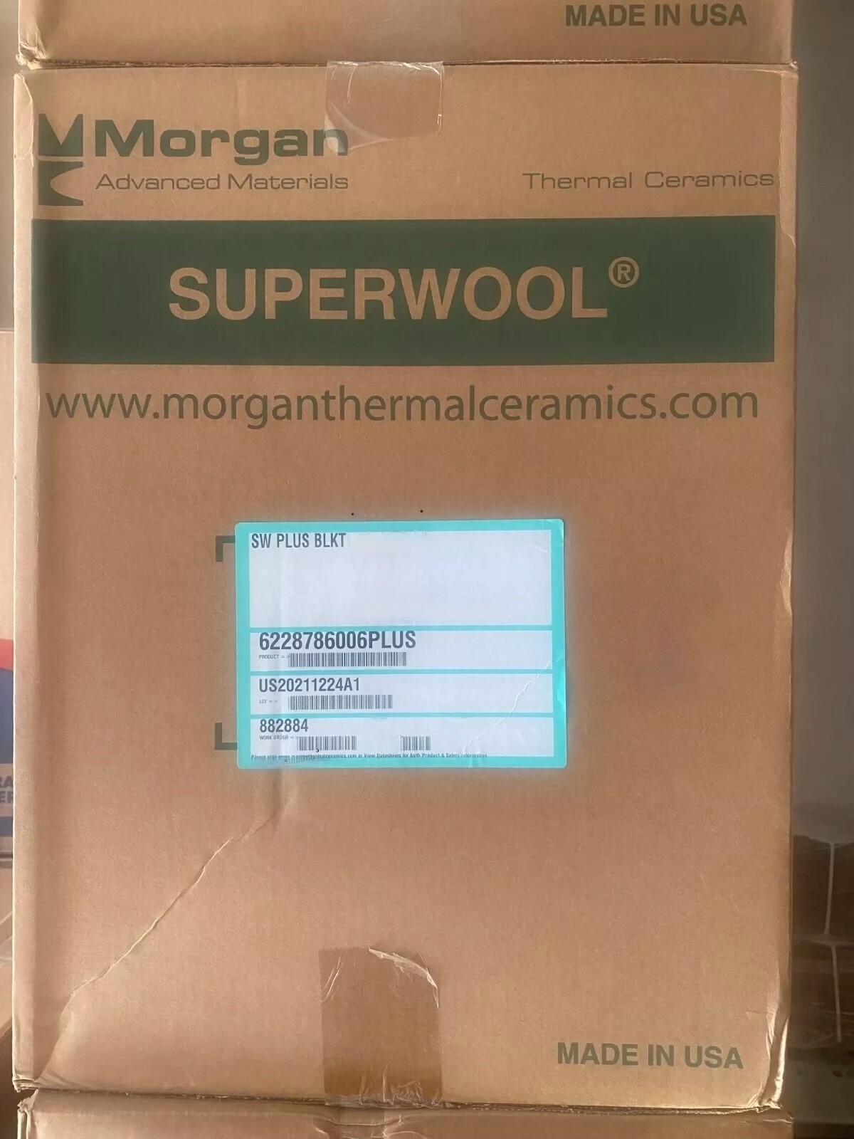 2" SuperWool Plus 12x26" Ceramic Fiber Blanket ALTERNATIVE Thermal Ceramic 2192F