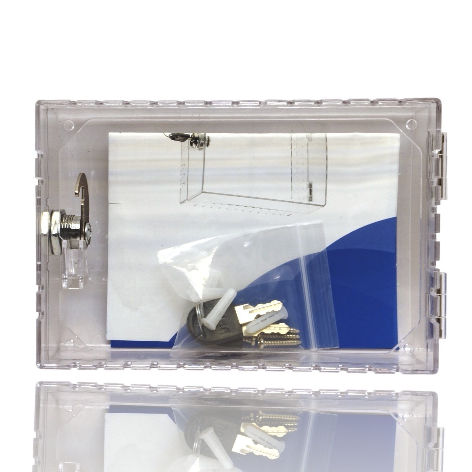 Thermostat Lock Box with 2 Keys Transparent Protective Cover Acrylic Guard Box