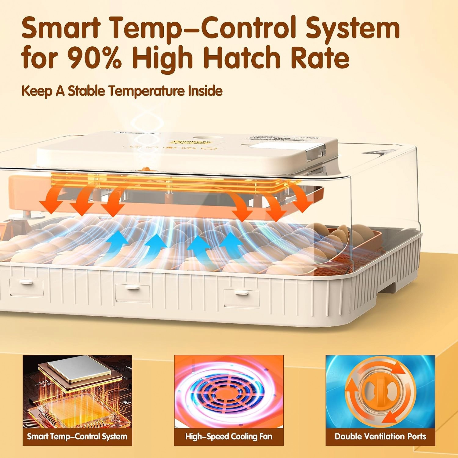 56 Egg Incubator for Hatching Eggs Automatic Egg Turning Temp & Humidity Control