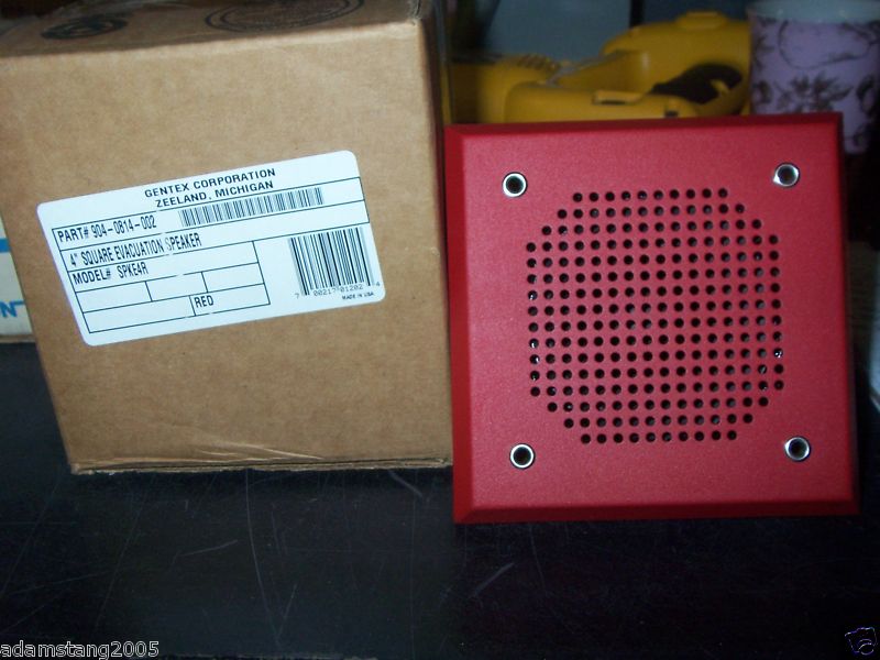 New Gentex SPKE4R 4" Square Evacuation Speaker