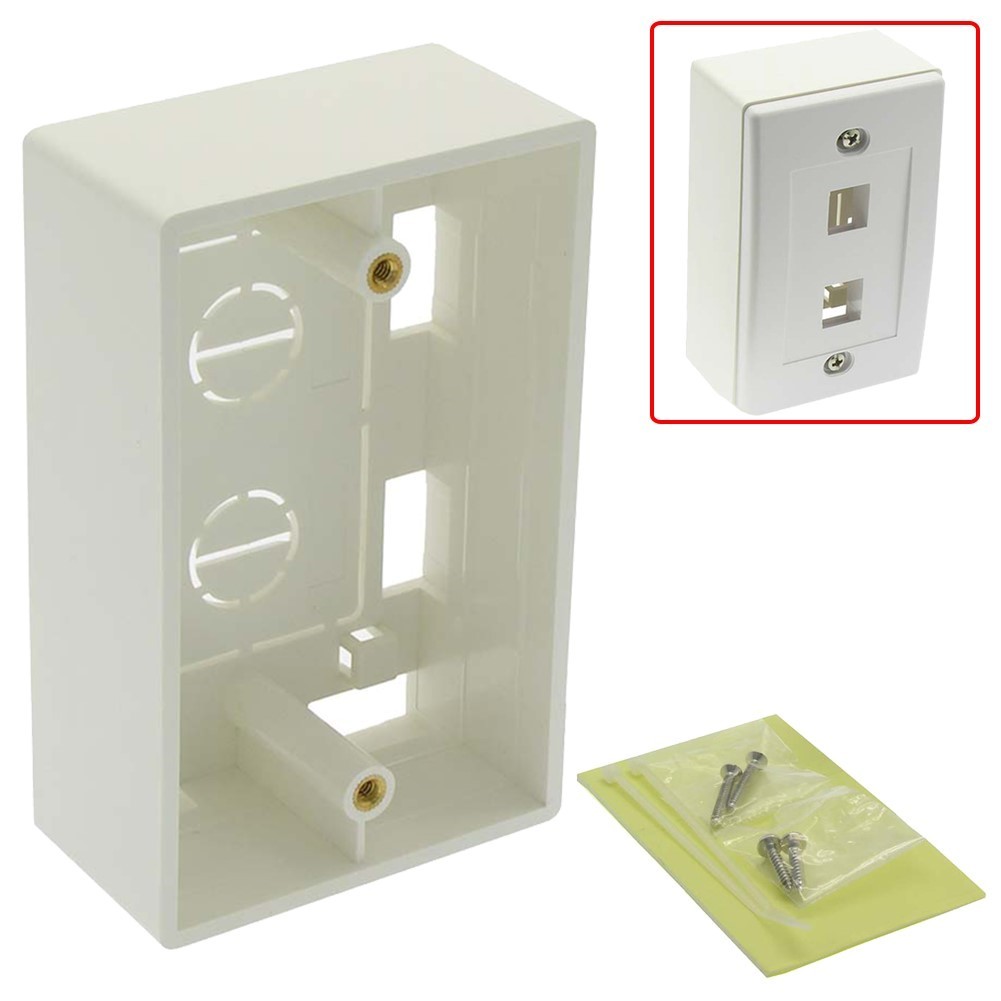 Single Gang White Plastic Surface Mount Junction Box For Wall Plate