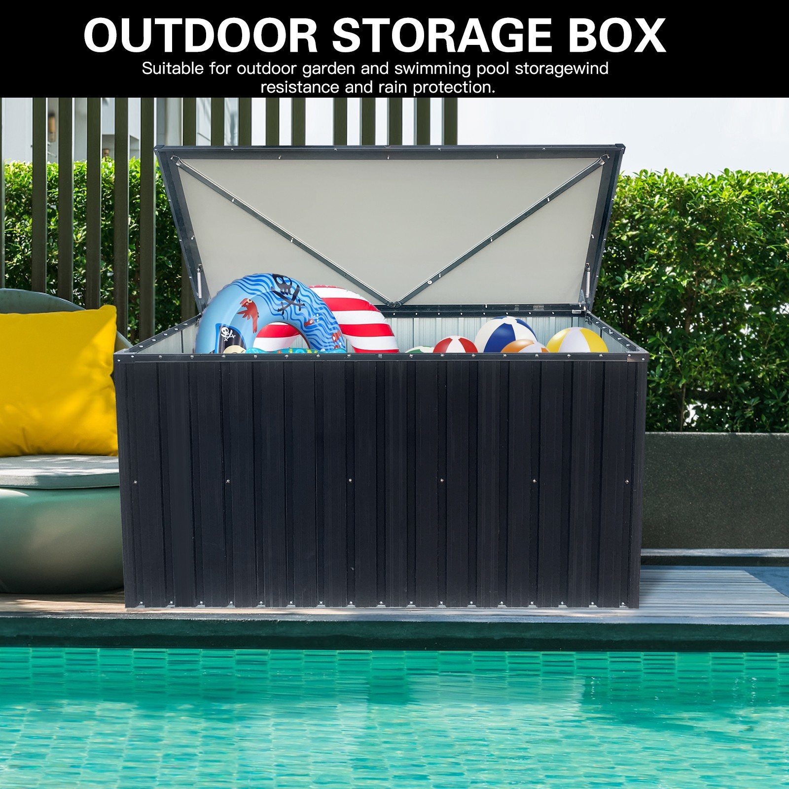 Outdoor Medium Metal Storage Box Store for Declutter your Garden, Patio
